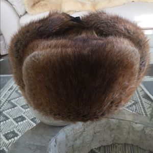 WINTER MUSKRAT FULL FUR FLUFFY HAT USHANKA